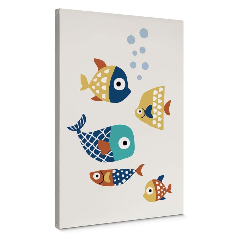 Lienzo Kubistika - Peces de colores