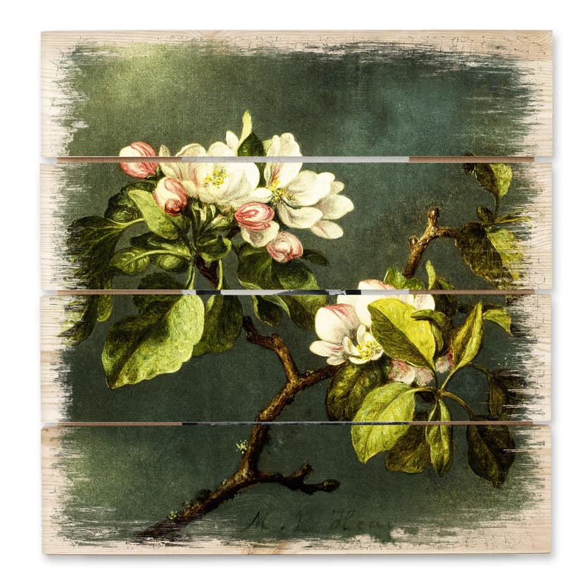 Cuadro de madera Heade - Flores de manzano - 40x41,5 cm