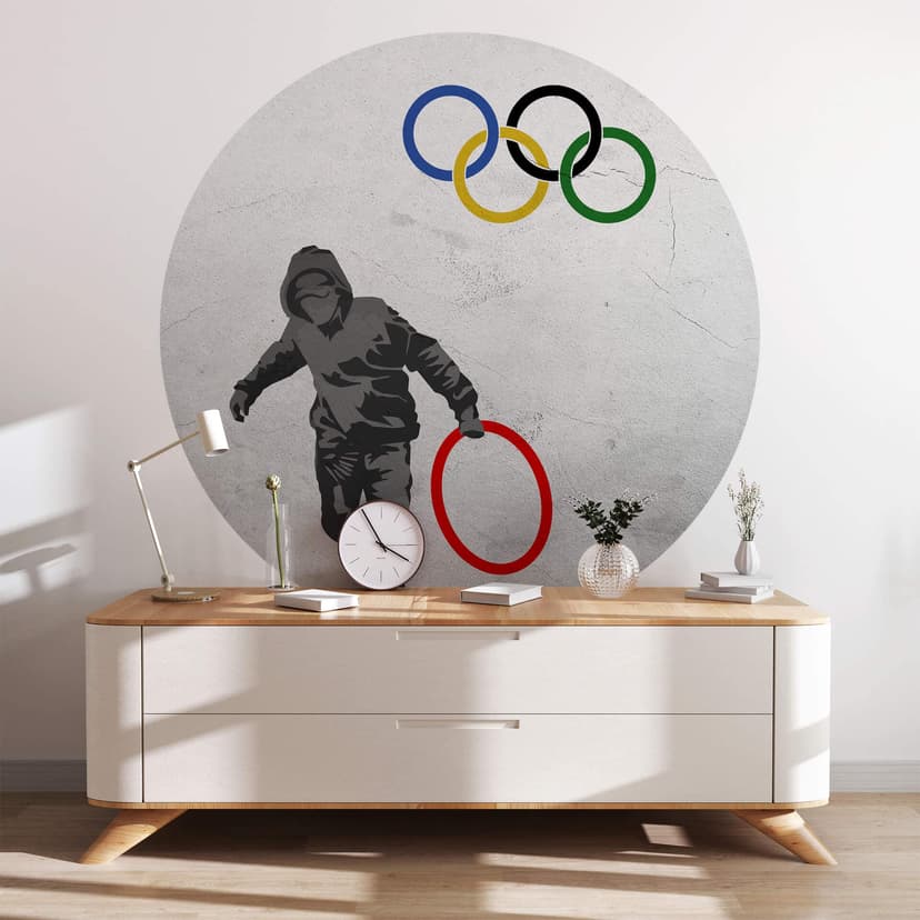 Banksy - Olimpiadas - Fotomural redondo - Papel pintado autoadhesivo/no tejido