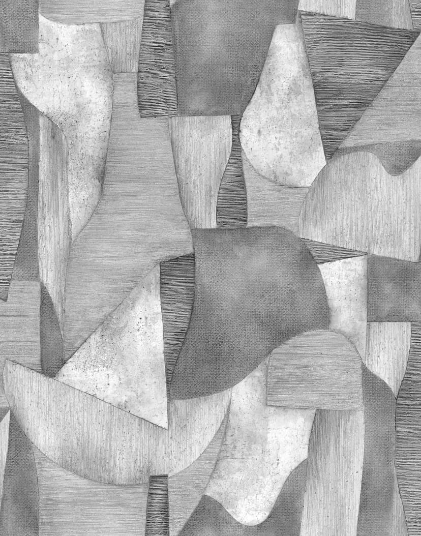 Fotomurale Formas geométricas abstractas en gris Minimalista 2,7 x 2,12 m