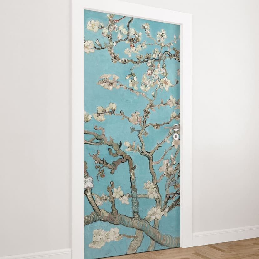 Vinilo para puertas Flor de almendro - van Gogh - Decoración autoadhesiva para puertas