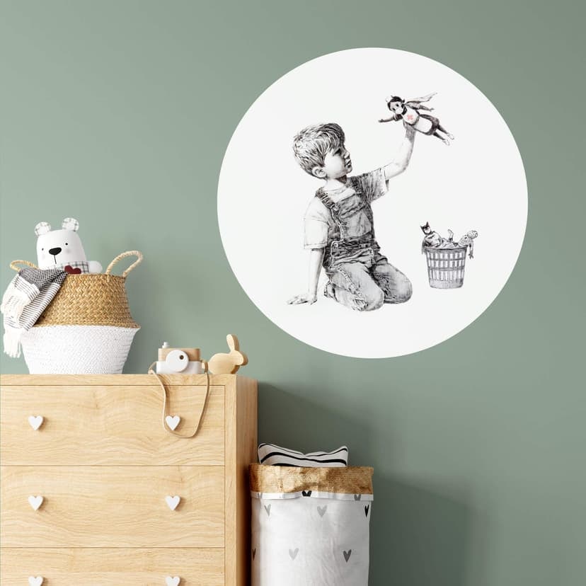 Vinilo decorativo Banksy - Real Hero - Redondo