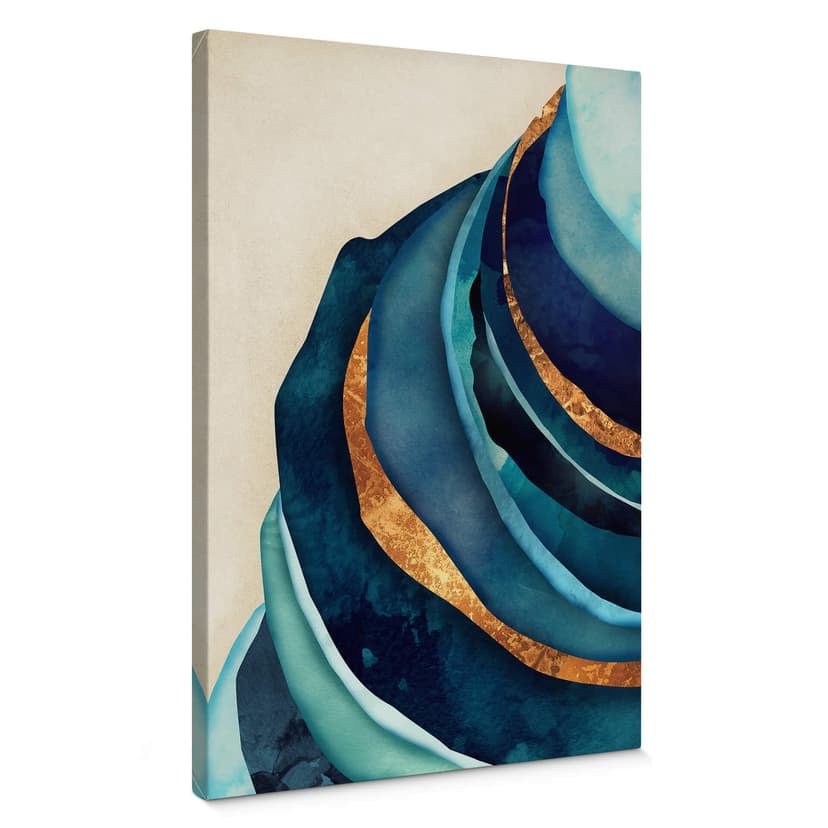 Lienzo SpaceFrog Designs - Azul y dorado