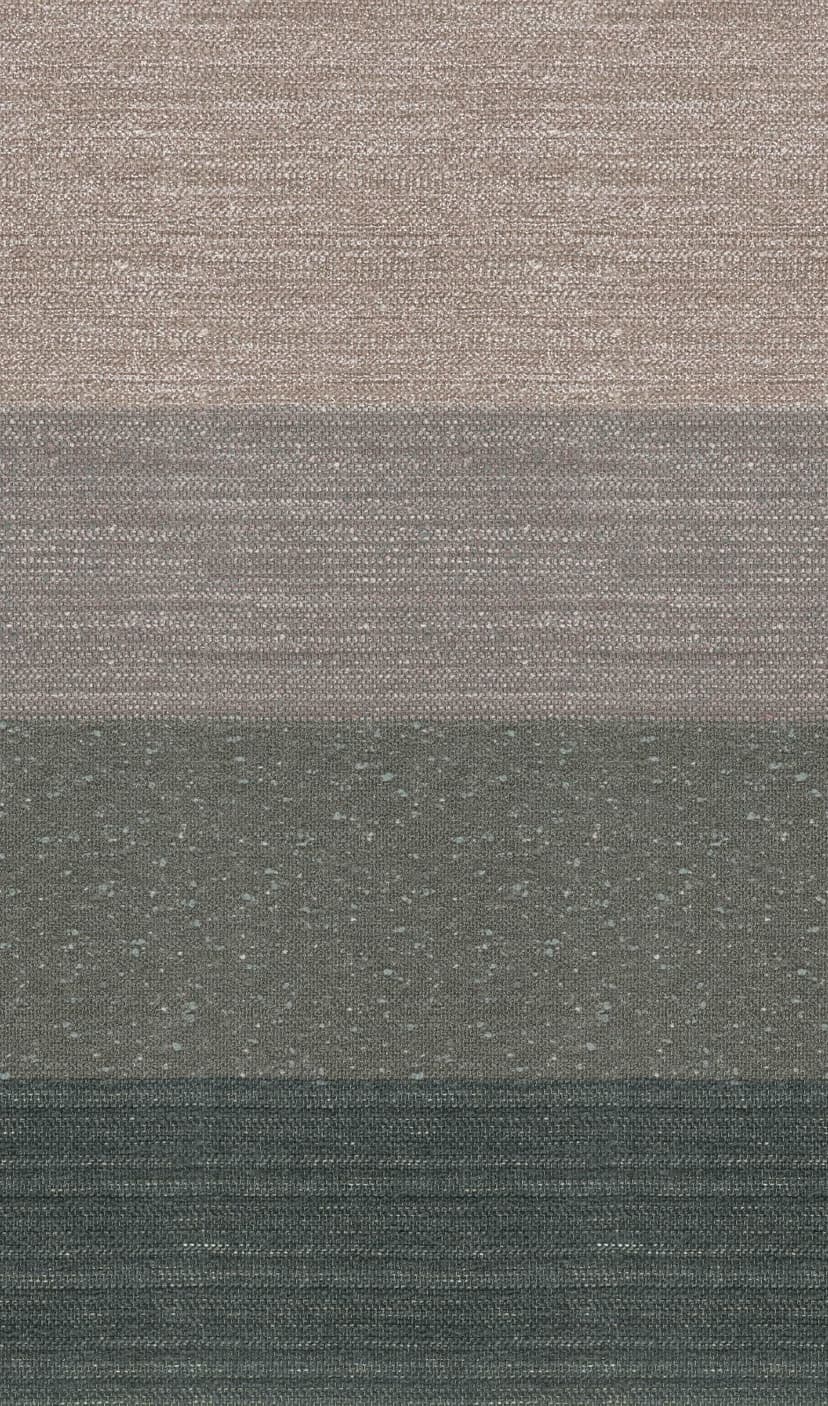 Fotomurale con motivo textil a rayas en beige crudo y gris 2,7 x 1,59 m