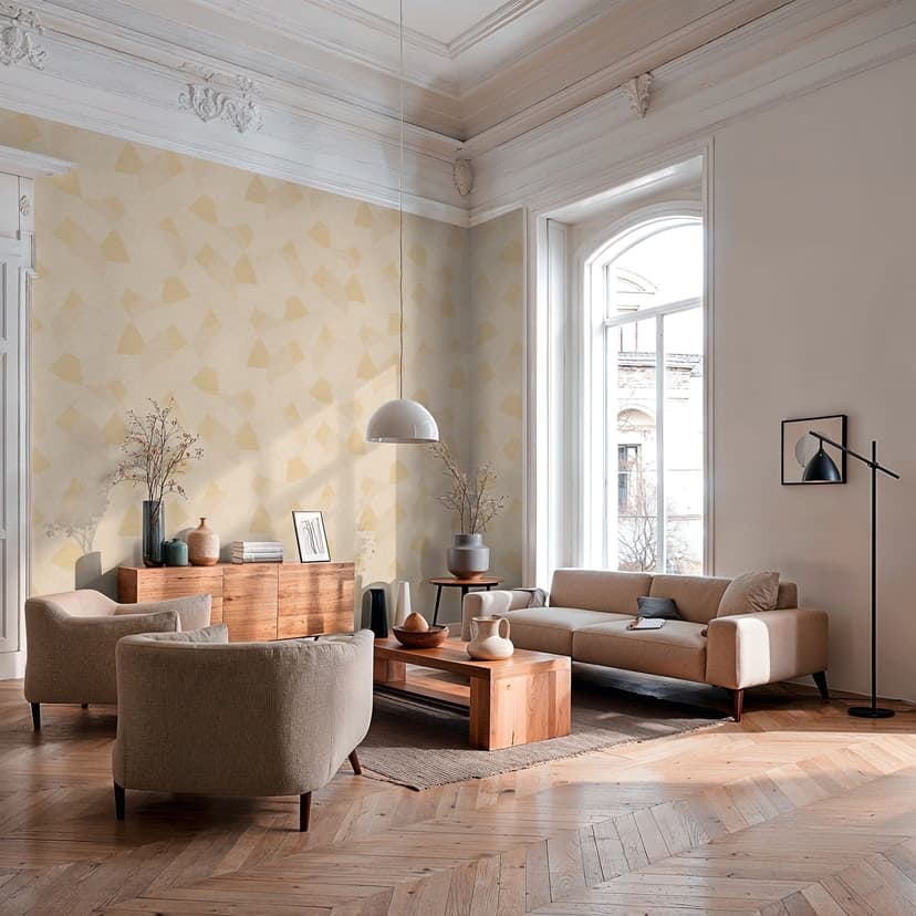 Papel pintado no tejido formas geométricas papel pintado beige oro papel pintado geométrico
