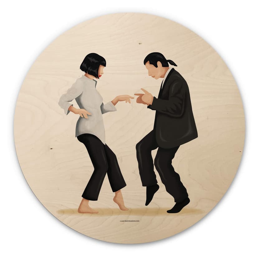Cuadro de madera Tohmé - Pulp Fiction - Redondo
