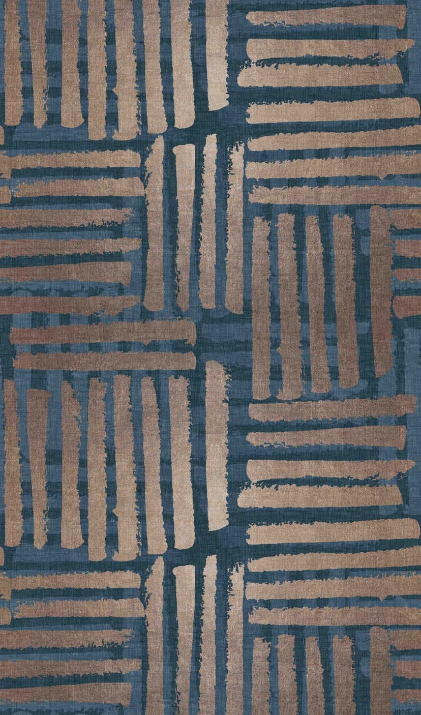 Fotomurale Graphic stripe pattern in blue and beige with texture 2.7 x 1.59 m
