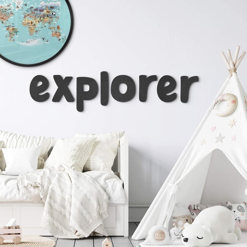 Decoración de pared en MDF para habitación infantil - letras de explorador