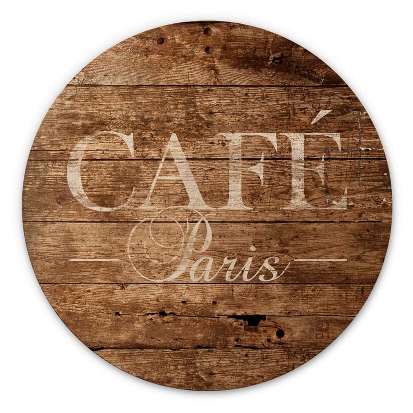 Cuadro de madera Café Paris - Redondo