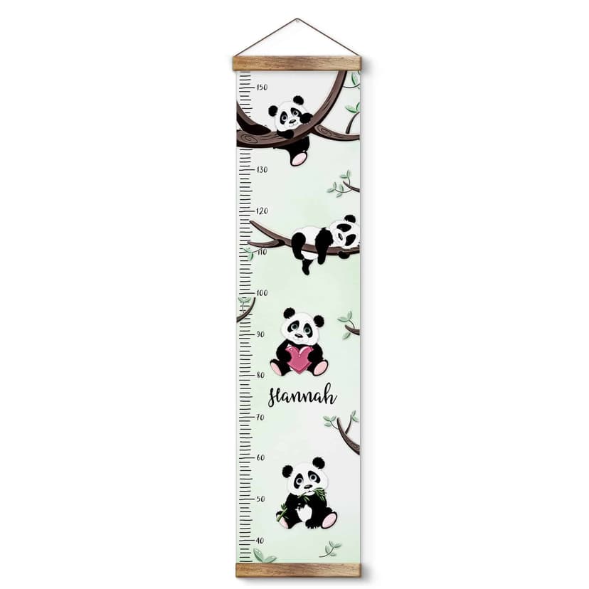 Vara de medir personalizada para niños - osos panda - 30x120 cm