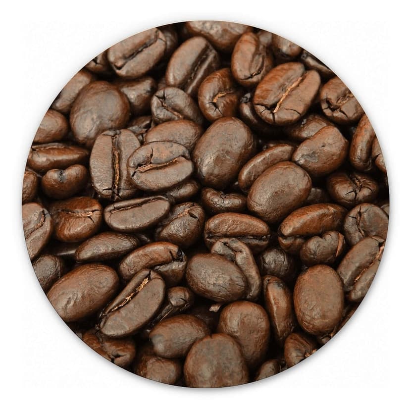 Cuadro de madera sabor granos de café - redondo