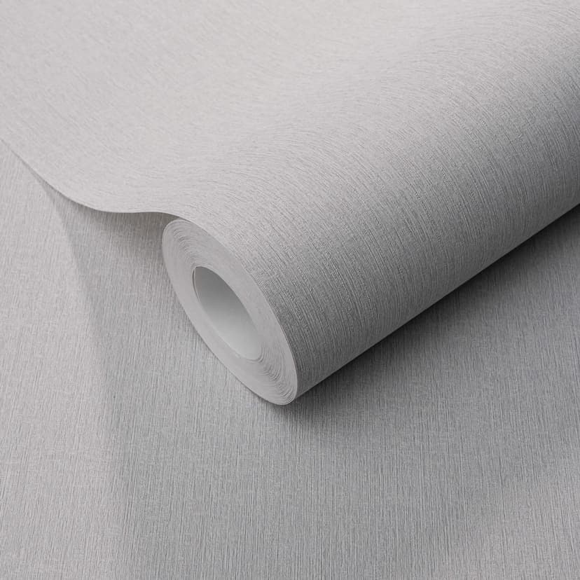 Papel pintado no tejido con textura longitudinal fina en gris