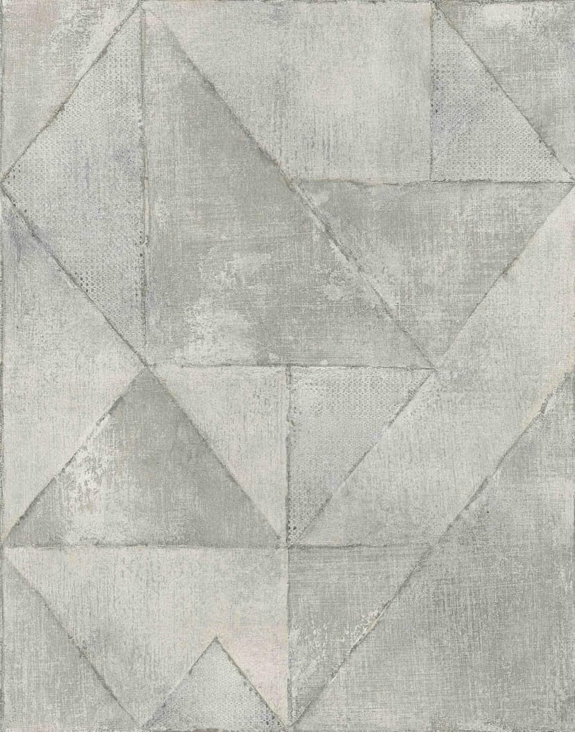 Papel pintado motivo Fotomurale aspecto hormigón con superficies geométricas en gris claro 2,7 x 2,12 m
