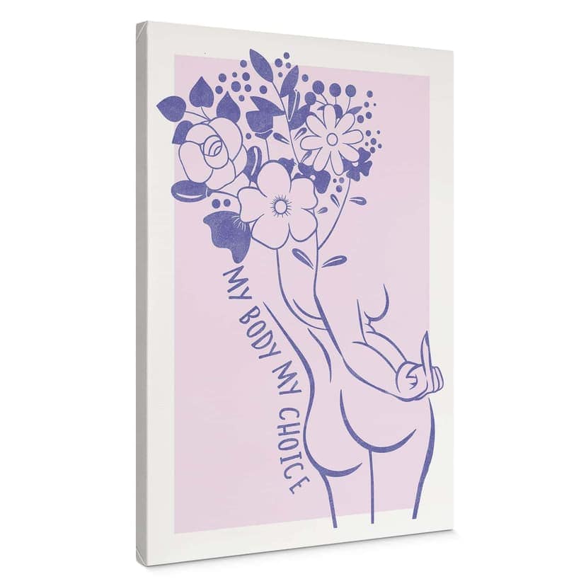 Lienzo Body Positivity - Line Art Floral