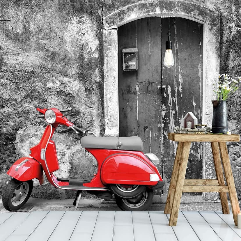 Fotomural rojo Scooter - 384x260 cm