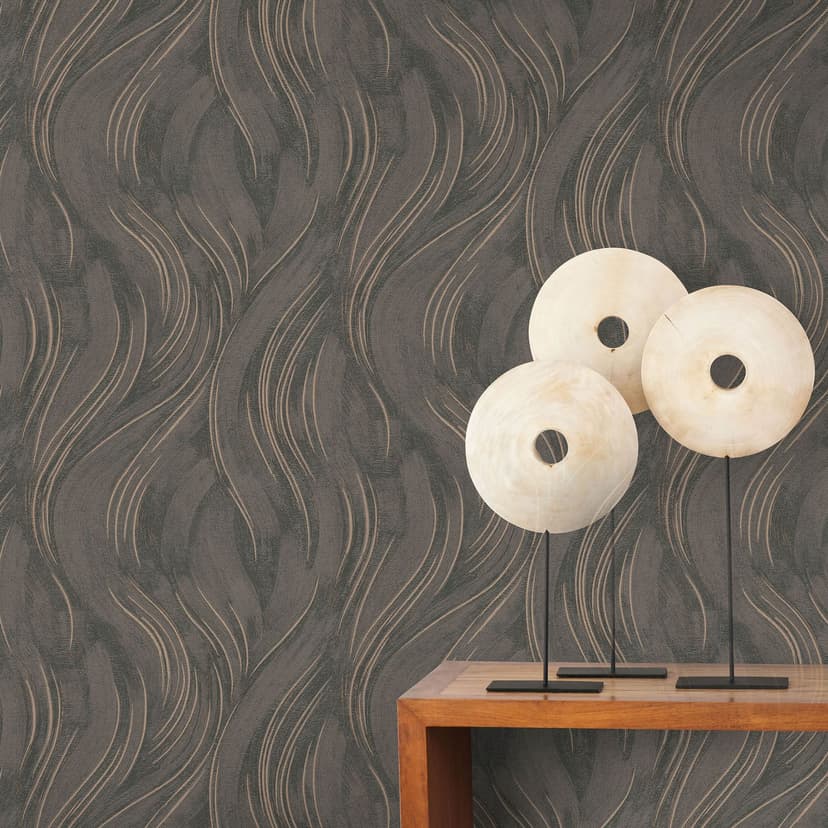 Papel pintado gráfico Opus marrón