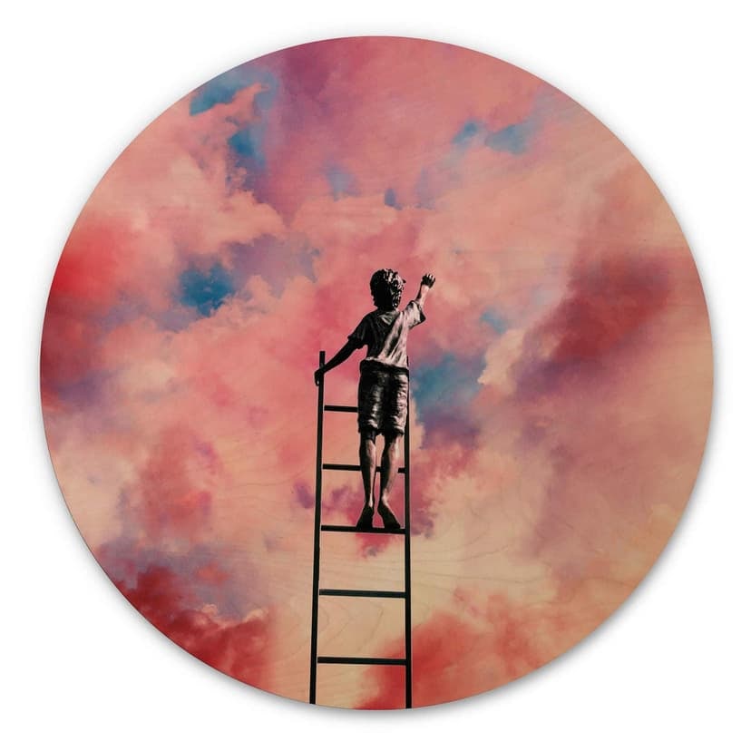 Cuadro de madera - Pintor de nubes redondo - Taudalpoi