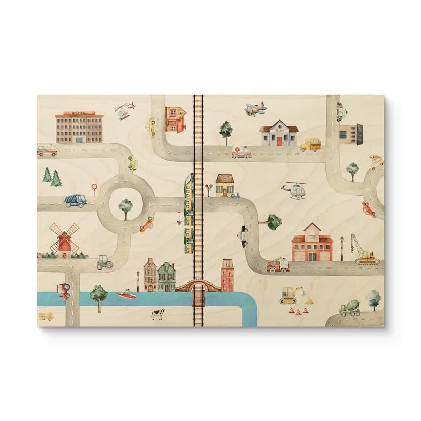 Cuadro de madera habitación infantil Oliver Robins - Play street