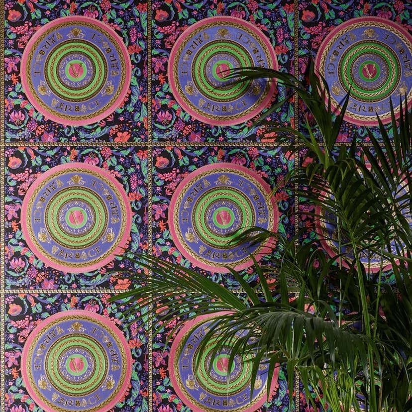Versace Home papel pintado floral clásico papel pintado no tejido de lujo de diseño floral colorido