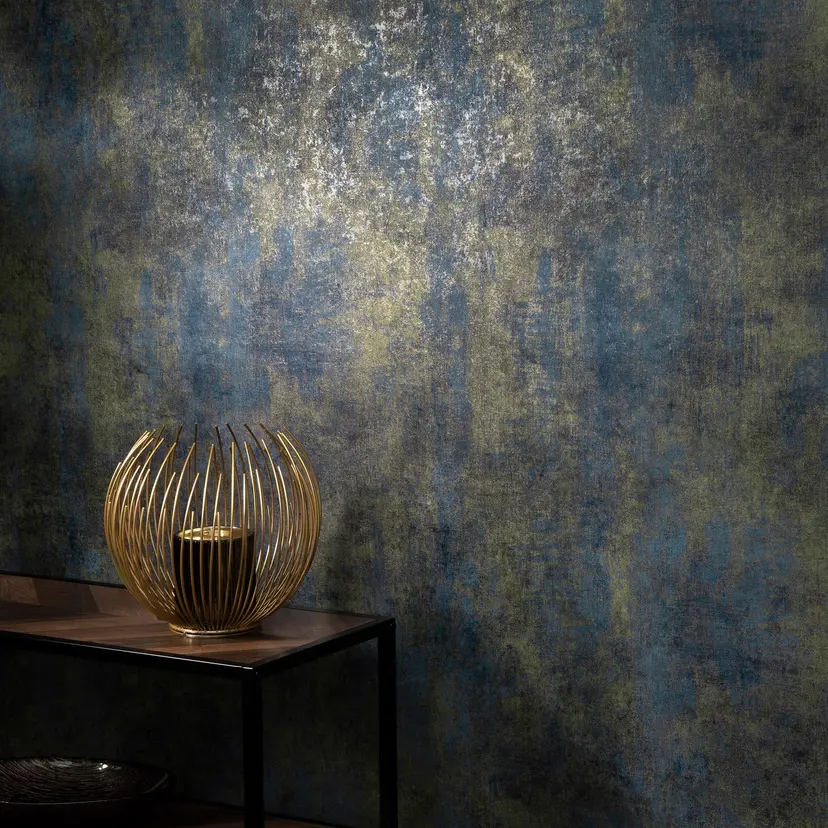 Papel pintado no tejido CONCRETO BRILLANTE Elle Decoración 4, azul