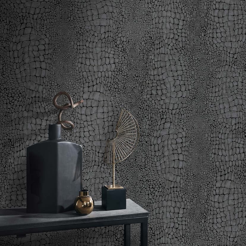 Papel pintado no tejido, papel pintado gráfico Cameo negro