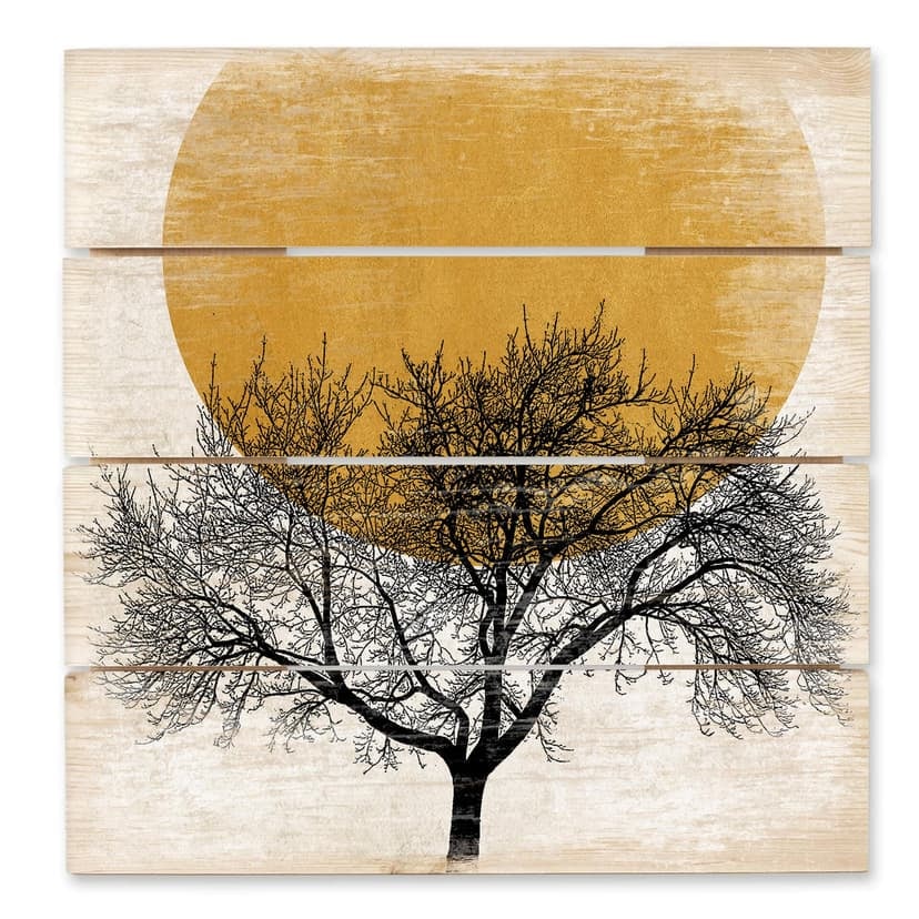 Cuadro de madera Kubistika - Mañana de invierno - 40x41,5 cm