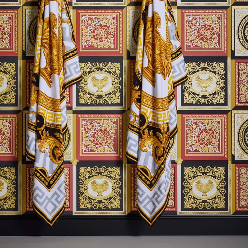 Versace Home papel pintado de lujo rojo oro negro papel pintado de diseño clásico barroco