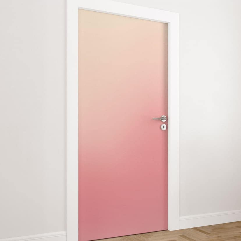 Vinilo sol rosa ombre para puertas - Decoración autoadhesiva para puertas