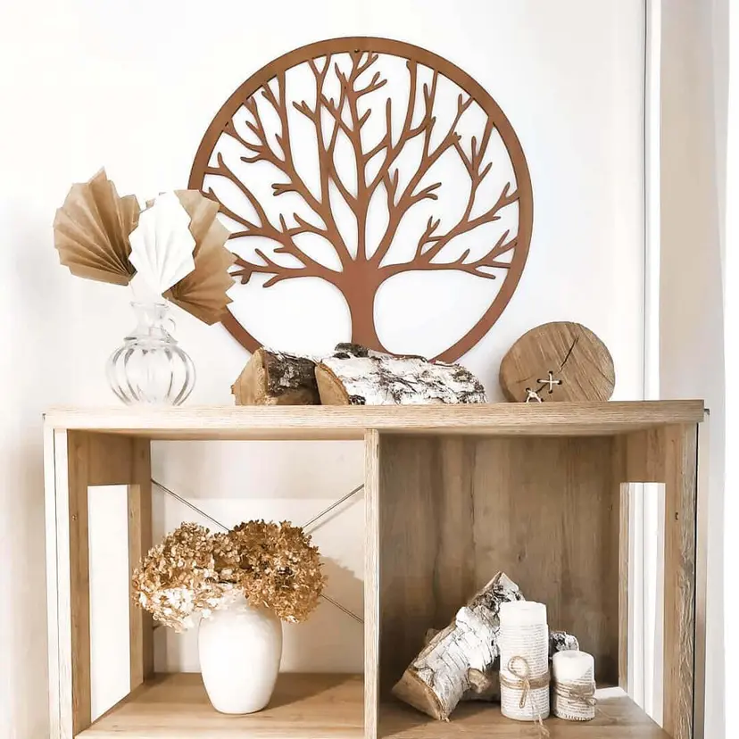 Decoración en madera chapa de caoba - árbol de la vida