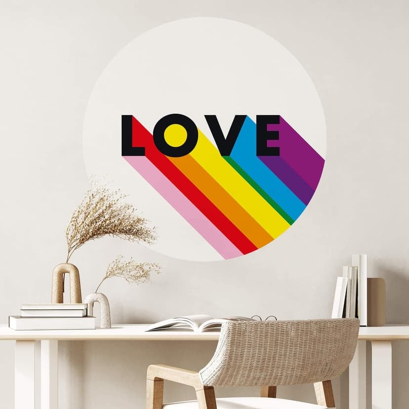 Vinilo decorativo LGBTQIA+ Love Rainbow - Redondo