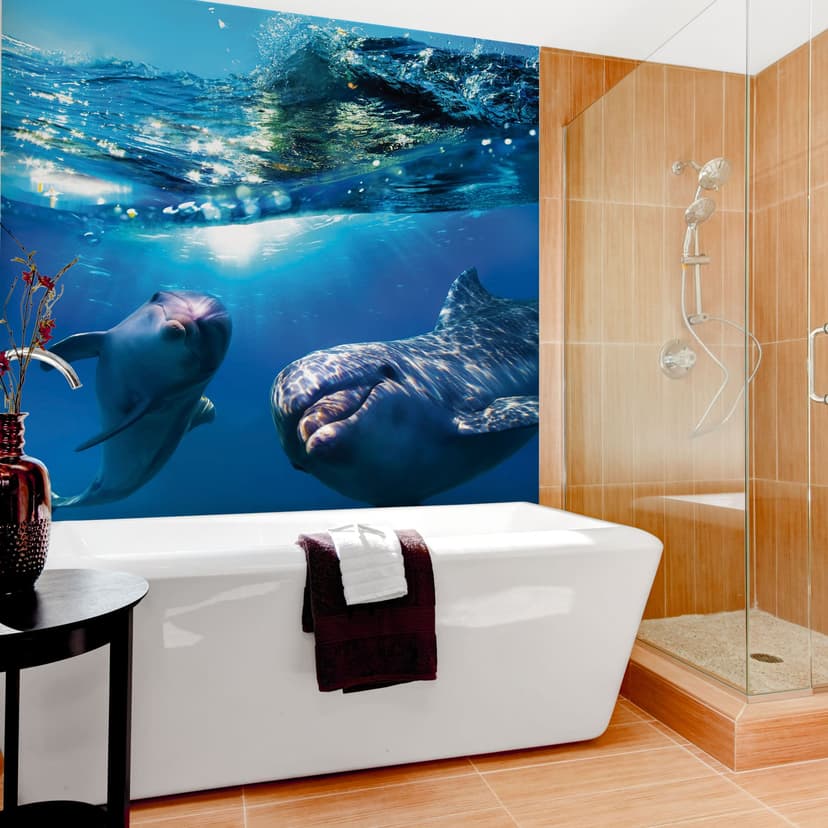 Fotomural Delfines submarinos - 240x260 cm