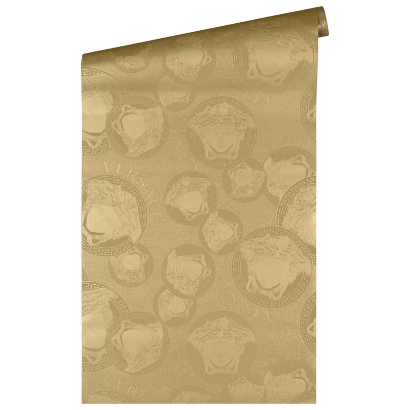 Papel pintado Versace Home oro medusa thaler papel pintado no tejido de diseño de lujo cabeza de medusa color oro