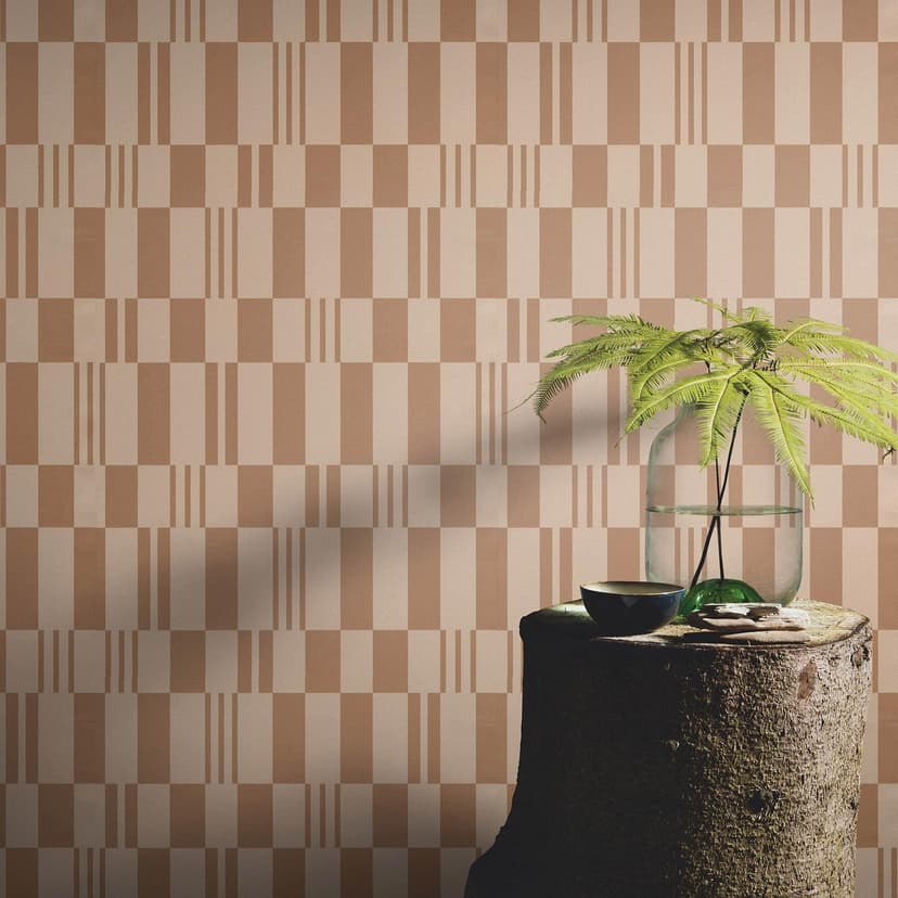 Papel pintado no tejido, papel pintado gráfico La Terrasse marrón