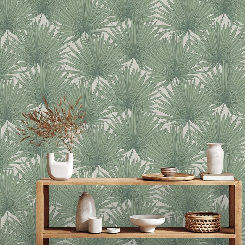 Papel pintado selva hojas verdes - papel pintado no tejido salón hoja de palmera