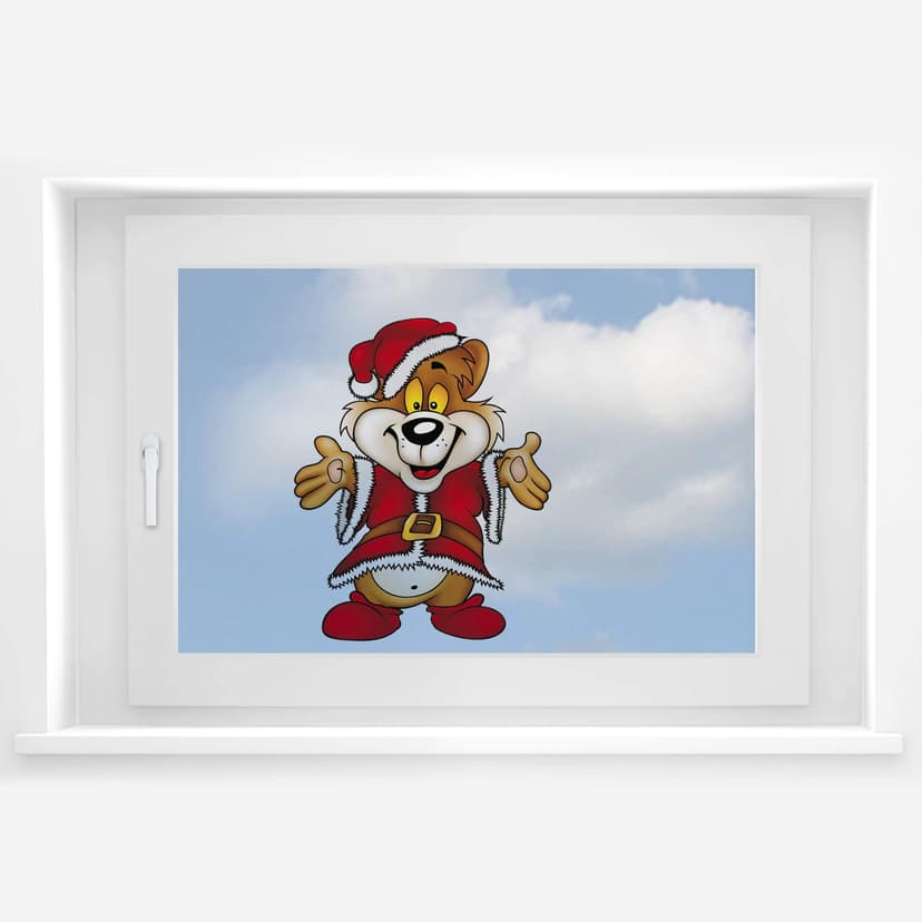 Cuadro de la ventana del oso de Navidad
