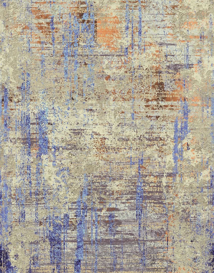Fotomurale Textura mural abstracta en beige con óxido y púrpura en Used 2,7 x 2,12 m