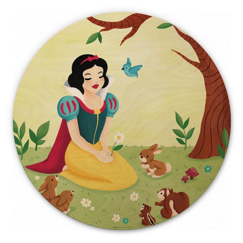 Cuadro de madera Tohmé - Blancanieves - Redondo