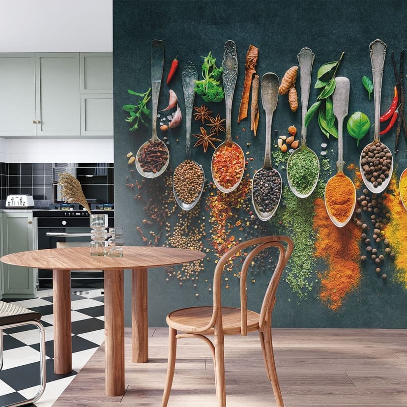 Fotomural para la cocina - Colorida variedad de especias