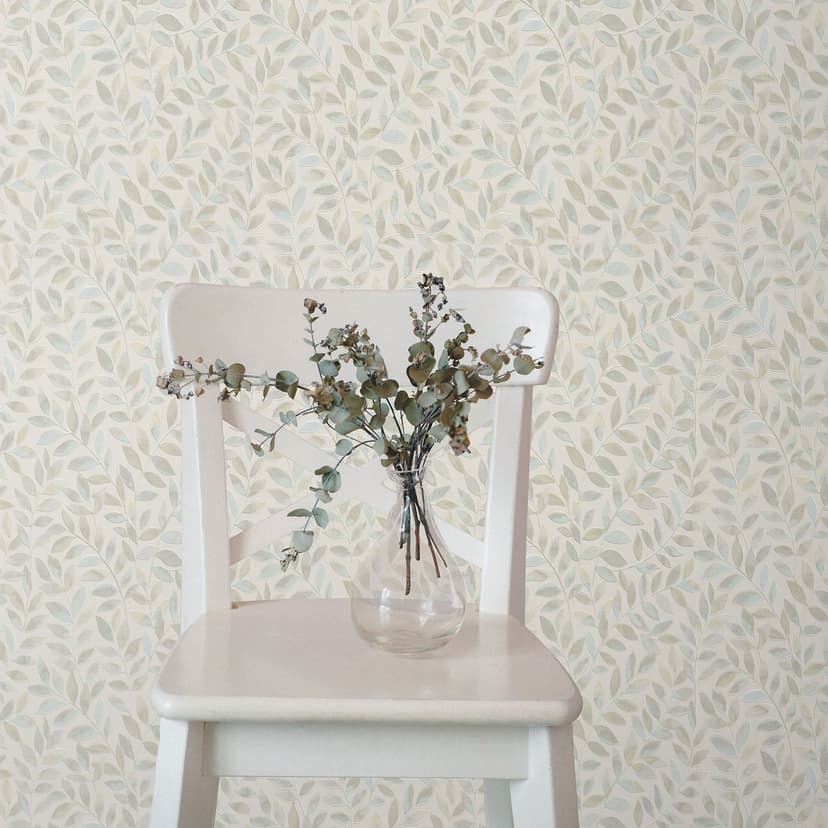 Papel pintado motivo hoja Opus beige