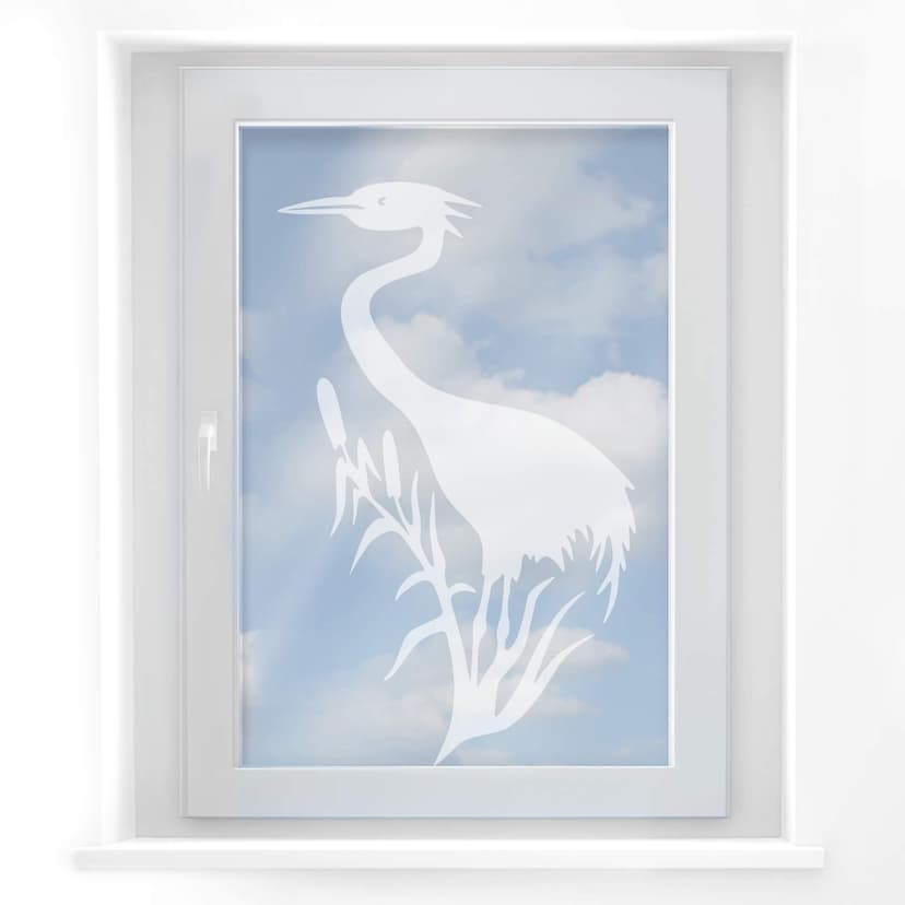 Decoración de ventanas con garzas