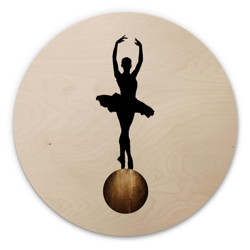 Cuadro de madera Kubistika - Prima Ballerina - Redondo