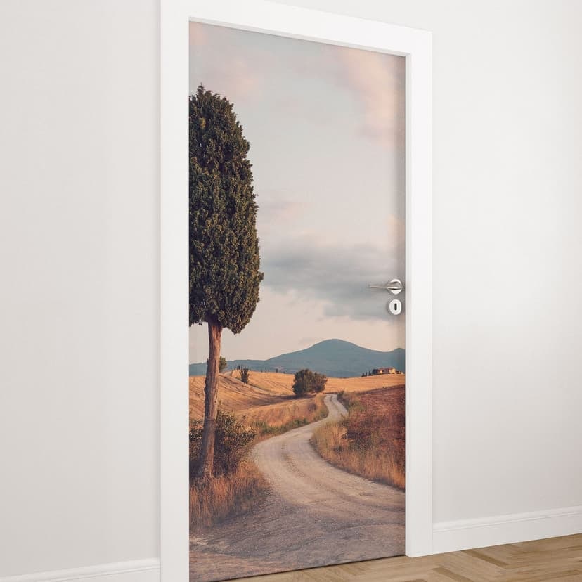 Vinilo para puertas camino de ciprés - Colombo - Decoración autoadhesiva para puertas