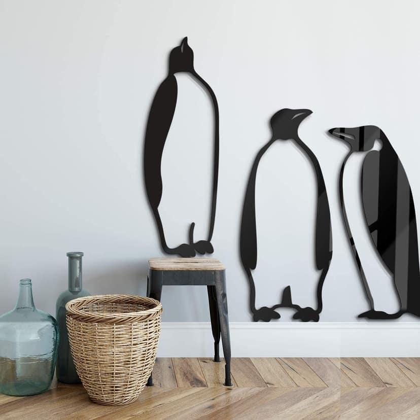 Decoración acrílica pingüinos (3 piezas)