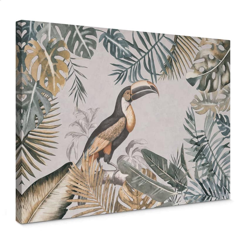 Lienzo Bosque tropical con tucán - Haase