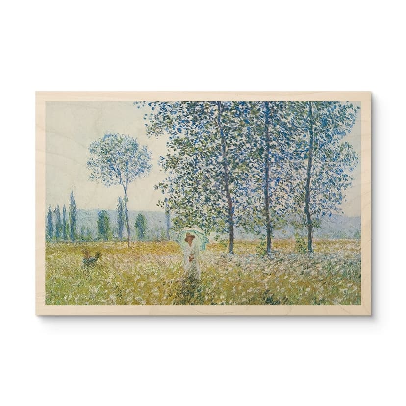 Cuadro de madera Monet - Campos en primavera