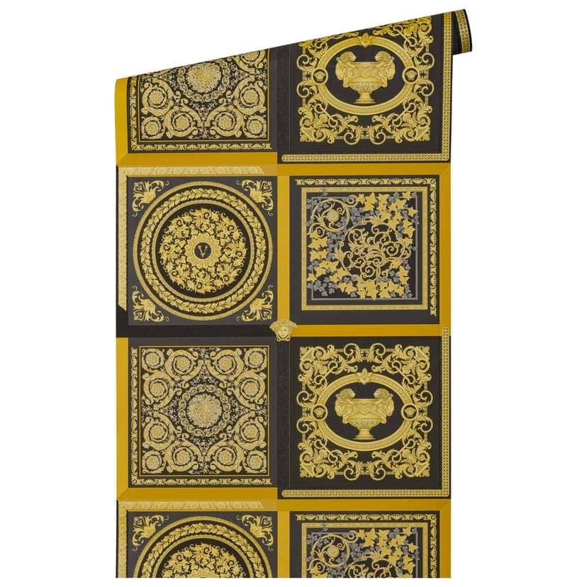 Versace Home papel pintado de diseño clásico de lujo de oro negro no tejido