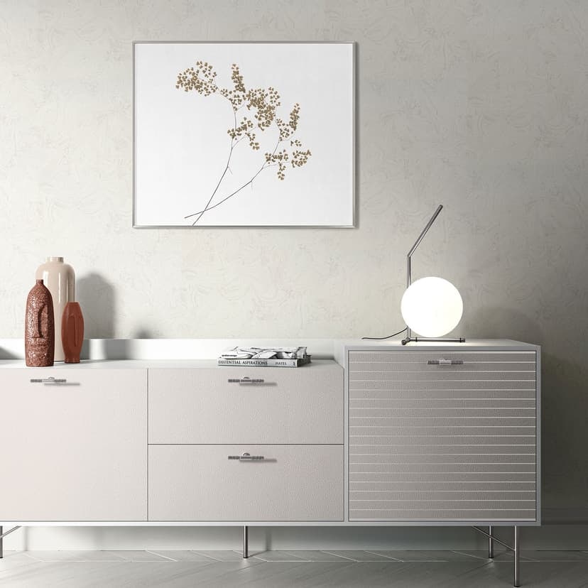 Papel pintado gráfico no tejido, sin PVC, con aspecto de mármol y efecto metálico en blanco