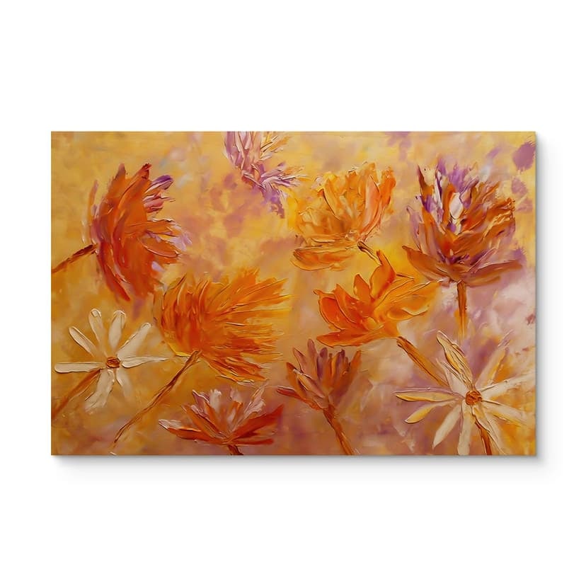 Cuadro de madera Junco de flores dorado - Pomata