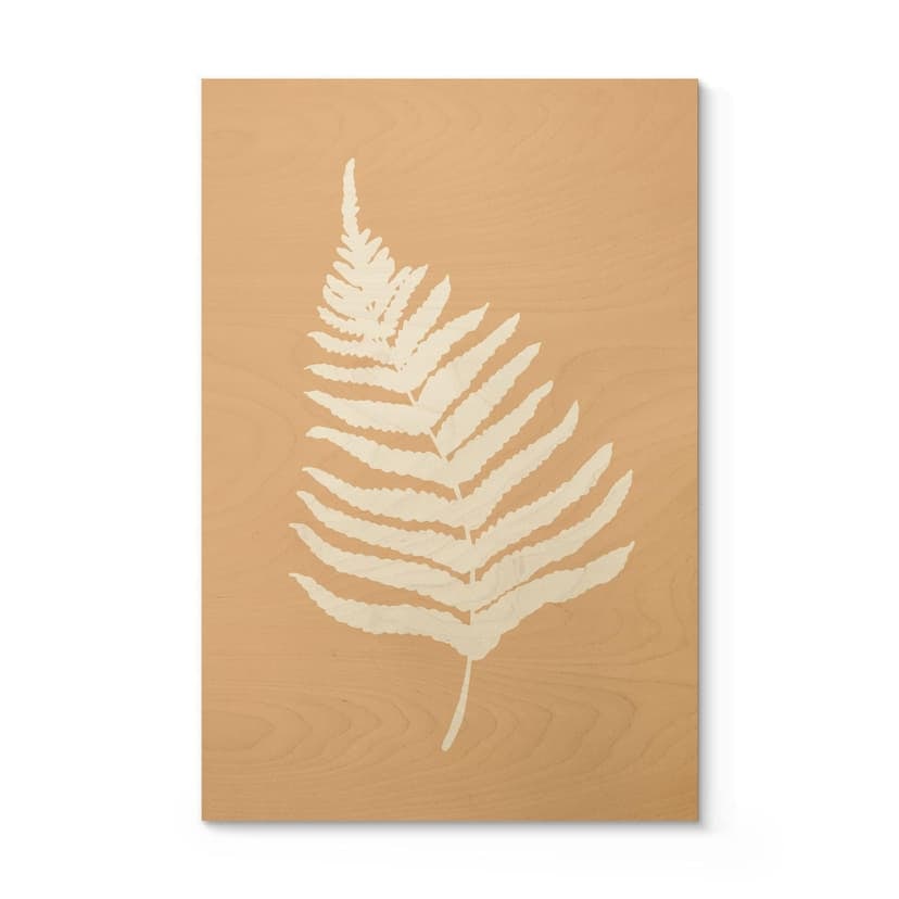 Cuadro de madera silueta hoja de helecho - 1X Estudio