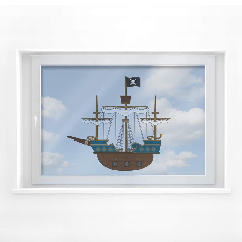 Cuadro de ventana de barco pirata